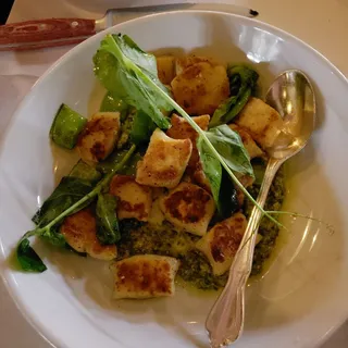 Potato Gnocchi, Mint-Pea Pesto