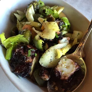 Grilled Octopus, Gigante Beans & Green Olives