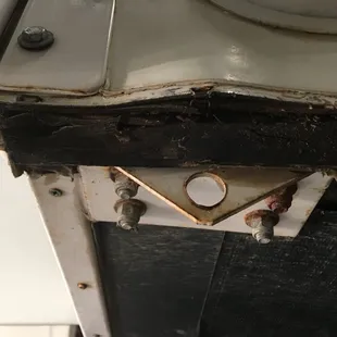 Front corner dry rot on Cab over camper.