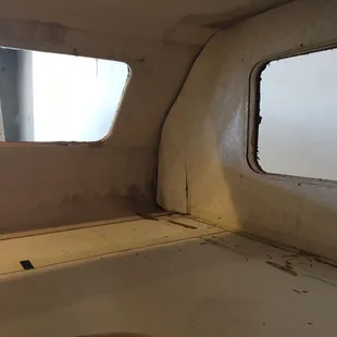Water leak that rotted out the complete front section of the cab over section in a class c motorhome.