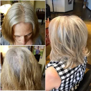 Before and after color correction by Annabelle. Call 1-916-863-5002 to book an appointment with Annabelle.
