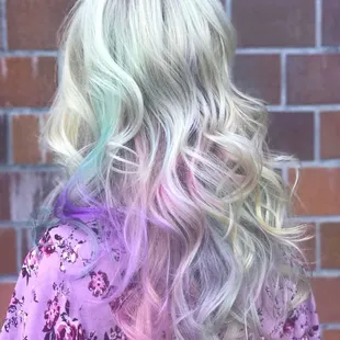 Sometimes you just wanna be a unicorn. Color and cut by Ashley. To book an appointment with Ashley call 1-916-947-1642