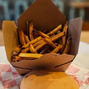 Steak burger + handmade housemade French fries