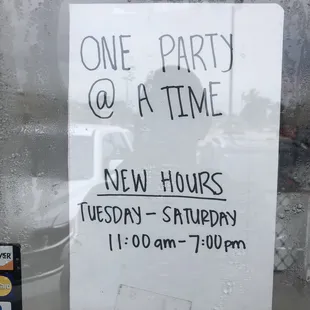 New hours again...
