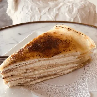 Creme brûlée crepe cake
