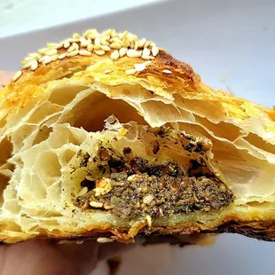 The inside of the Za'atar croissant