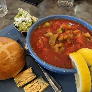 Vegan Gazpacho with a side of guacamole