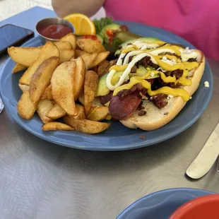 Sonoran dog with fries