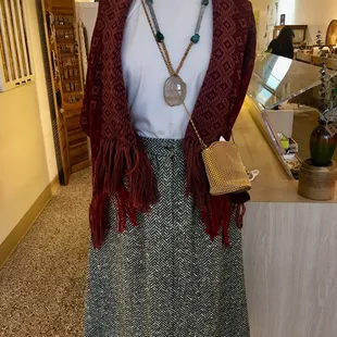 Beautiful day-to-night look by Two Wolves Boutique, Wilder Bag Co., Yarns-n-Roses, and A Rare Joy.