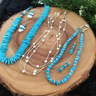 Turquoise necklaces by Gratitude and Grace.