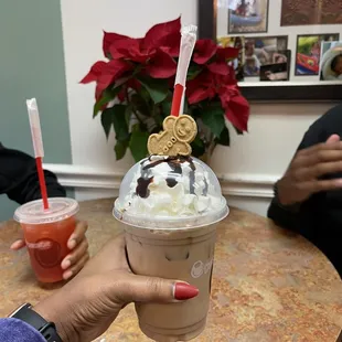 Gingerbread mocha latte over ice