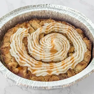 a swirl in a pie tin