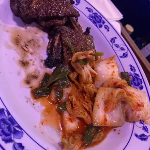 Korean kalbi and kim chee