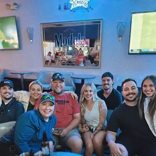a group of people sitting on a couch