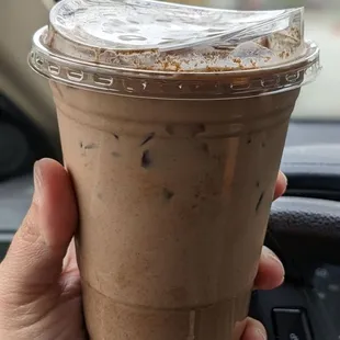 Med Mayan mocha over ice.
