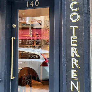 the entrance to the restaurant