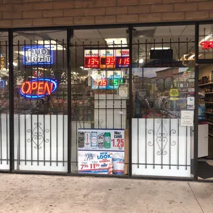 a storefront with a closed sign