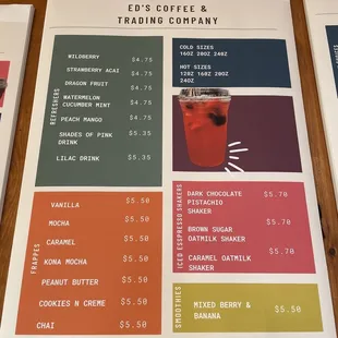 a menu