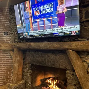 27F outside and the fireplace feels good.