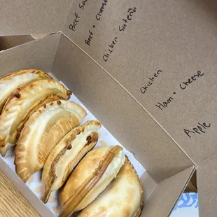 Half a dozen mixed empanadas