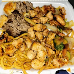 Filet, Chicken, Shrimp, w/ Noods instead of rice