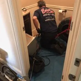 Hydro jetting toilet drainline