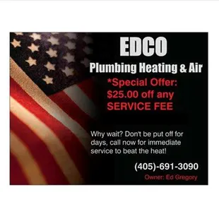 Did your home or business cooling system break down? Contact Edco Plumbing, Heating &amp; Air as soon as possible...