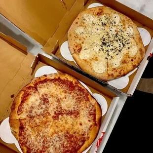 two pizzas