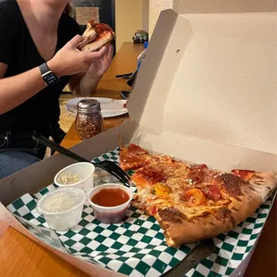 Large Pepperoni pizza slice