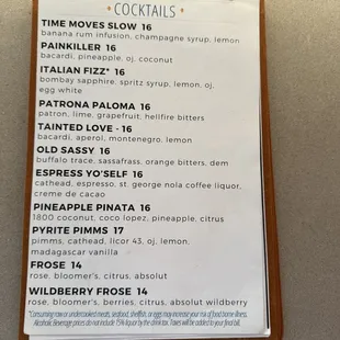 menu