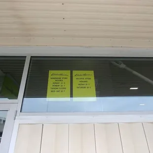 Hours for warehouse and salvage stores, as of 11/19/19