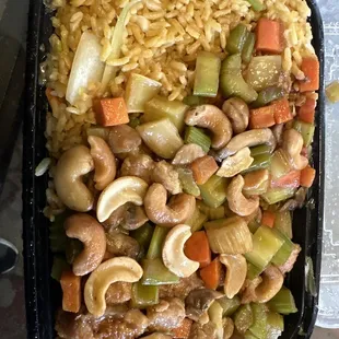 Rice didn't have any veggies or spice added and was like warm