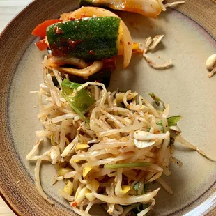 Bean sprouts and cucumber kimchi