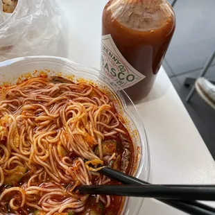 Kuksu Soup with added Tabasco