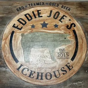 the logo on the wall