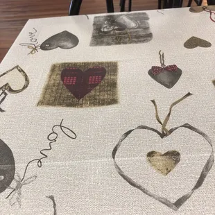 Tablecloth with hearts