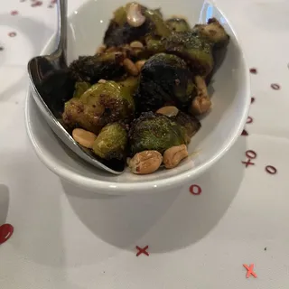 Honey Sriracha Roasted Brussels Sprouts with Cashews