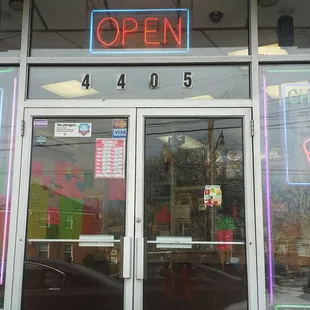 the front of the restaurant