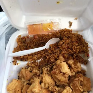 Lunch Special Lemon Pepper Chicken &amp;&amp;Pork Fried Rice