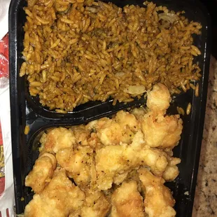 two trays of food