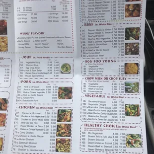 sushi and sashimi, menu
