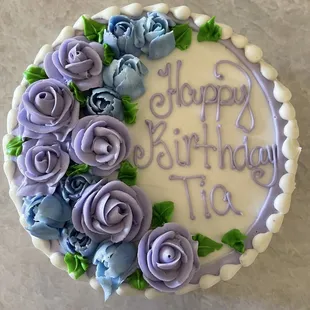 Birthday Vanilla cake with buttercream frosting