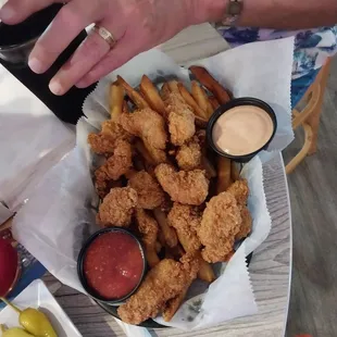 Grouper bites and fries. Yum.