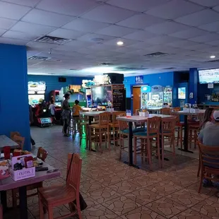 Dining area and game area