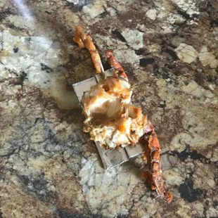 Small fried crabs at eddies..nasty manager too