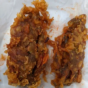 Delicious fried Soft-Shell Crabs.