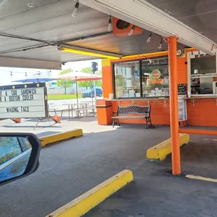 an empty parking lot