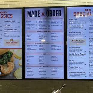 Deli menu
