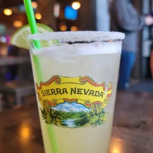 a margarita in a tall glass
