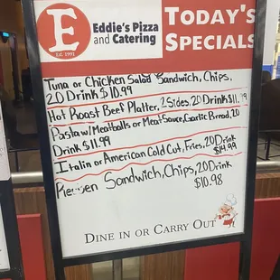 Todays special sign